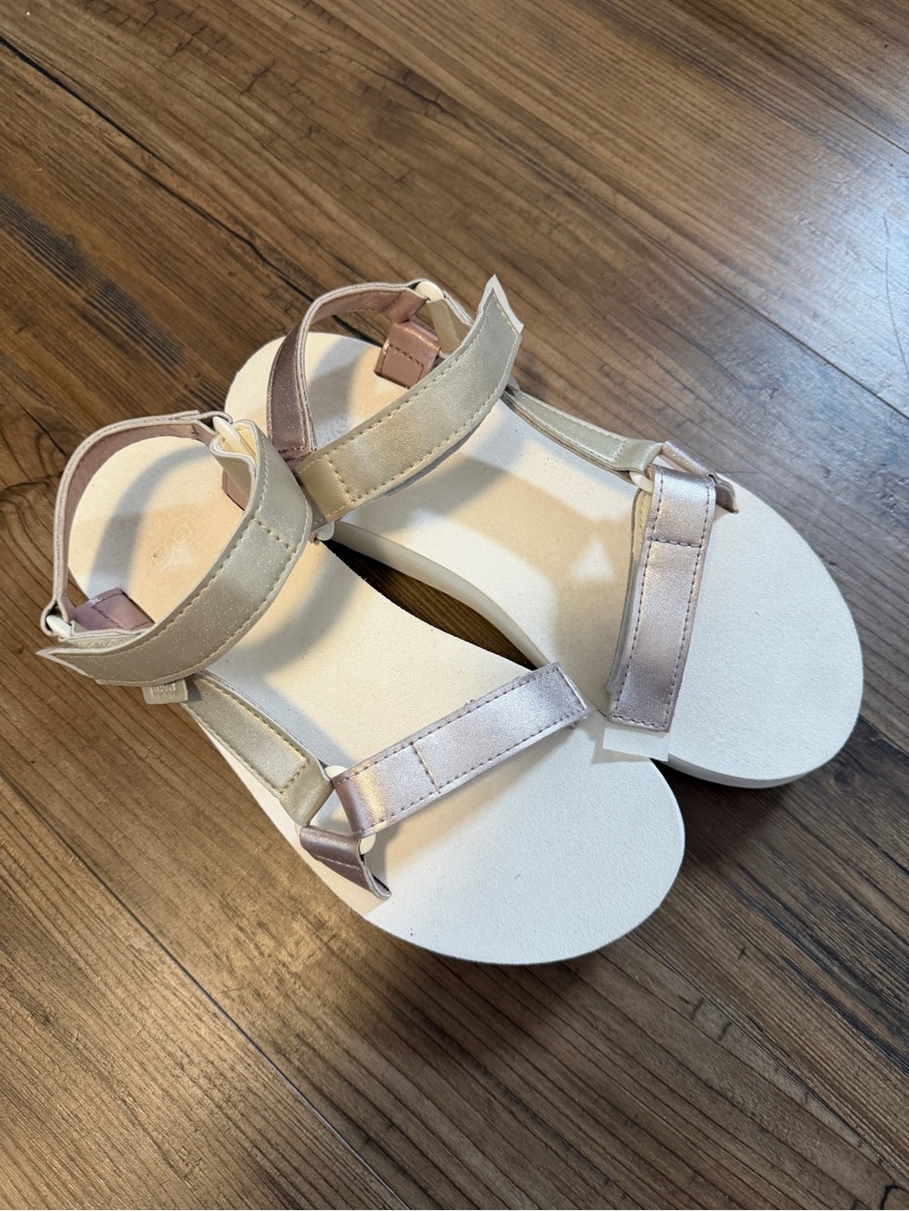 Teva Women's Metallic Pale Pink Strappy Sandals